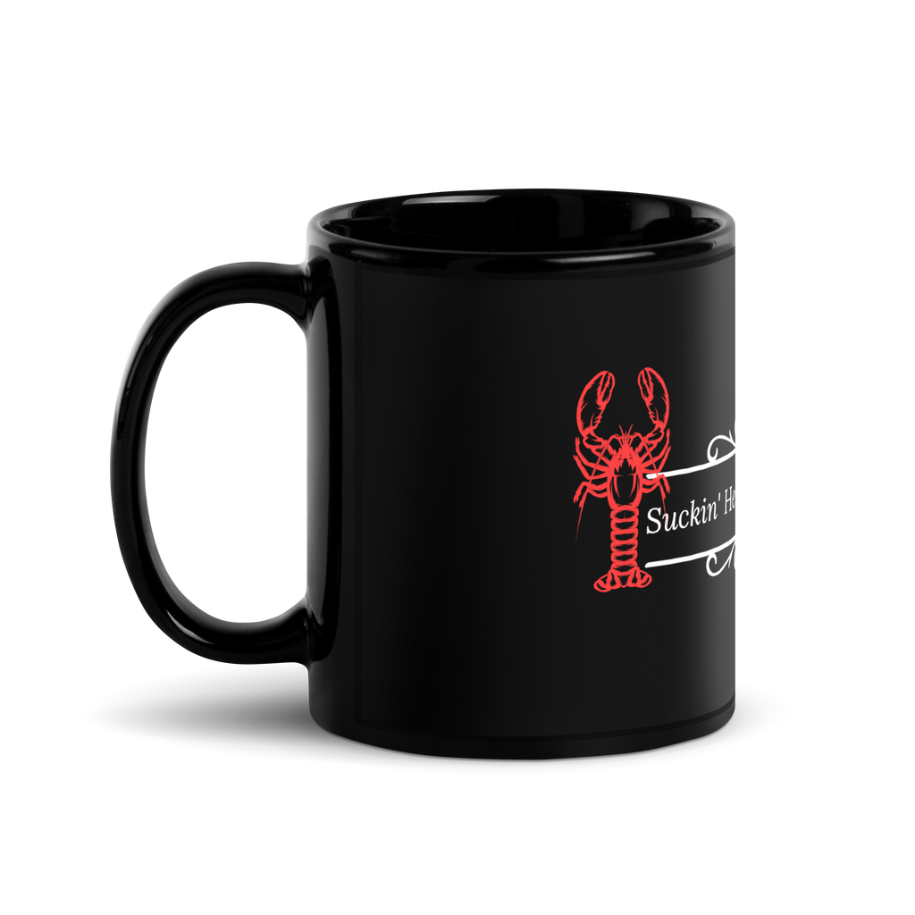 Caddo River Clothing Co. Suckin' Heads & Slangin' Lead Black Glossy Mug