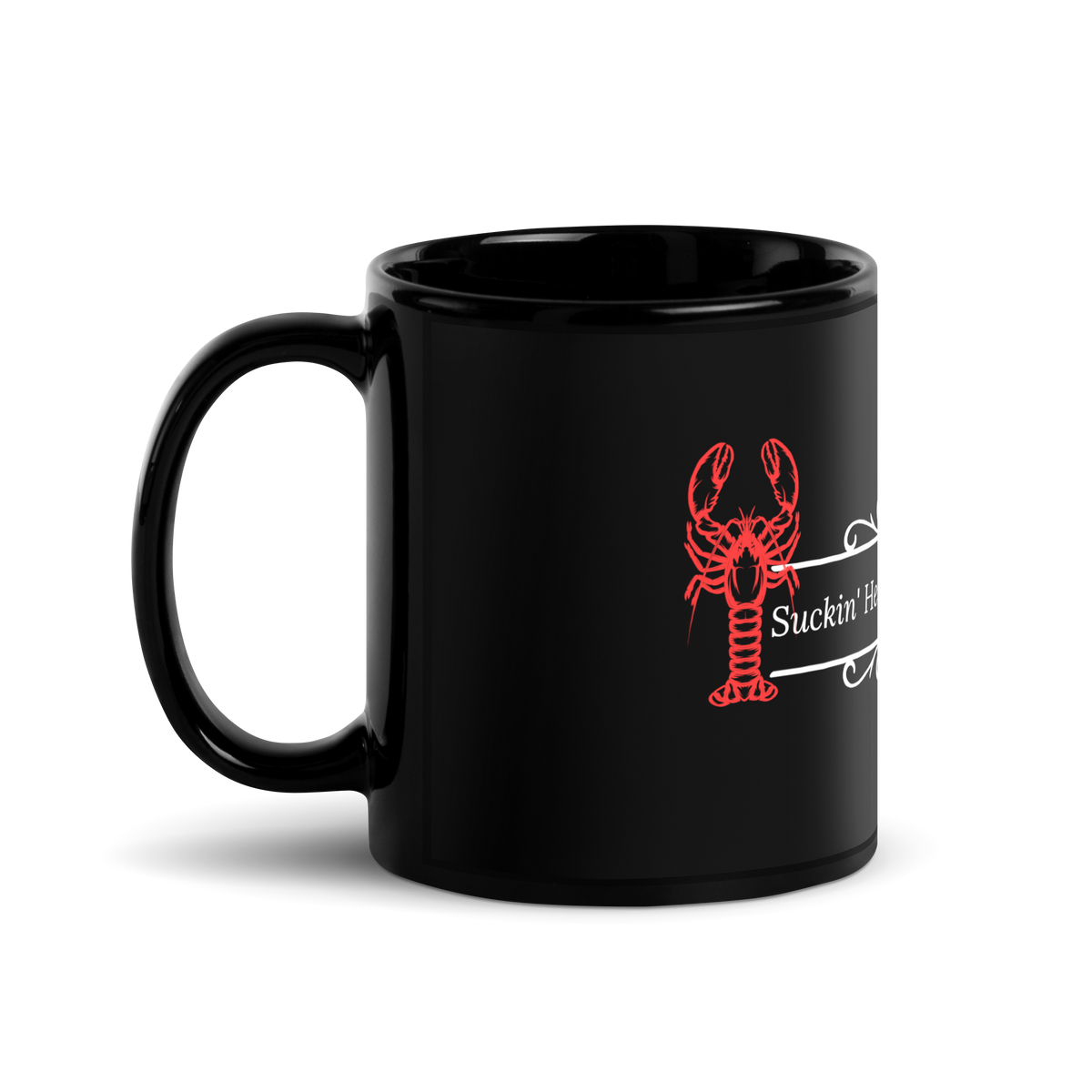 Caddo River Clothing Co. Suckin' Heads & Slangin' Lead Black Glossy Mug